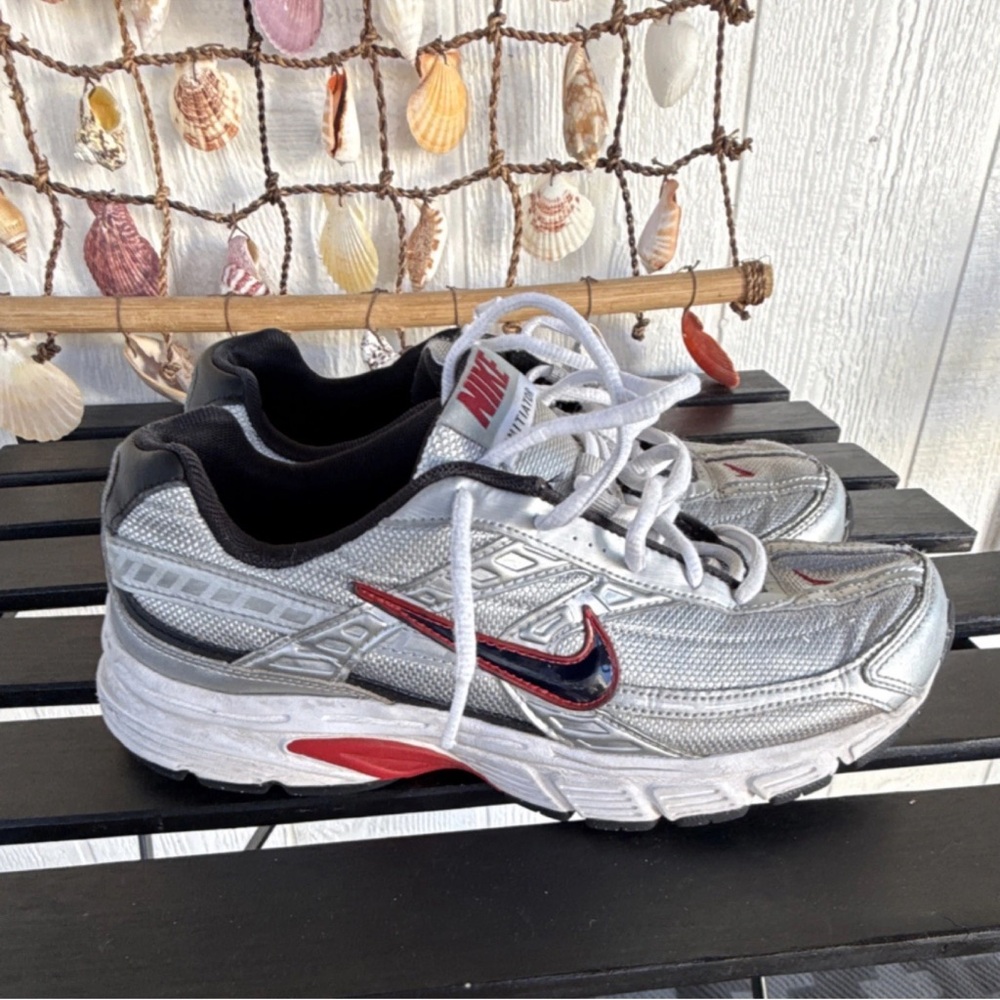 Nike Silver and Red Men's Shoes